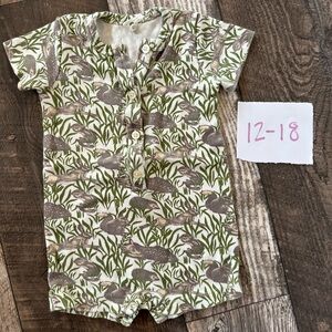 Kate Quinn Green Animal Print Shortie Romper